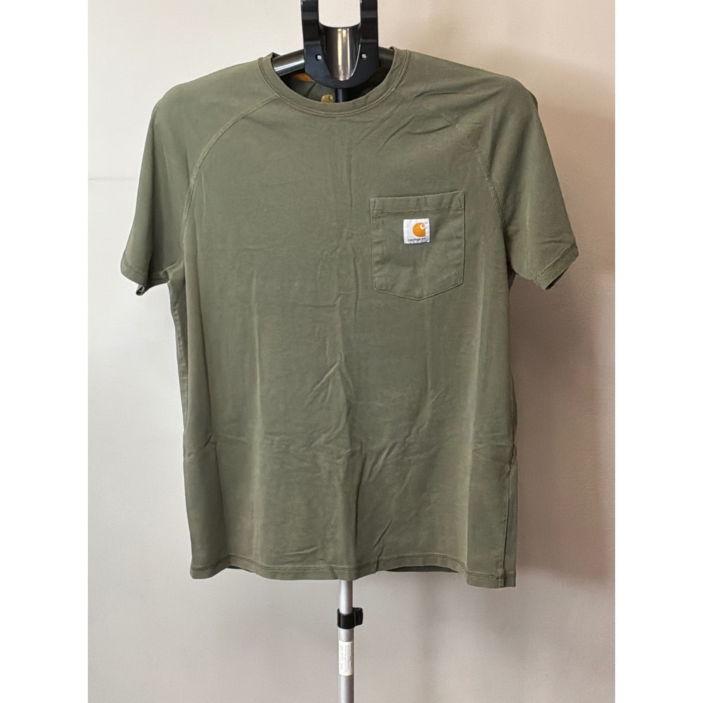 Carhartt Force Pocket T-Shirt Olive Green Relaxed Fit Workwear Men's M